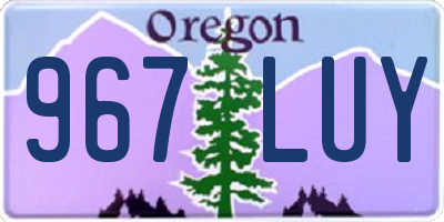 OR license plate 967LUY