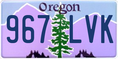 OR license plate 967LVK