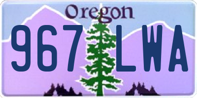 OR license plate 967LWA