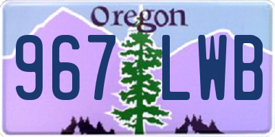 OR license plate 967LWB