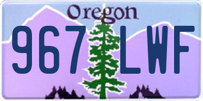 OR license plate 967LWF