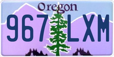 OR license plate 967LXM