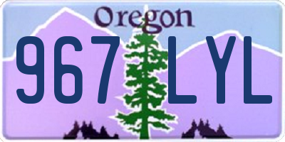 OR license plate 967LYL