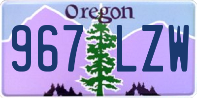 OR license plate 967LZW