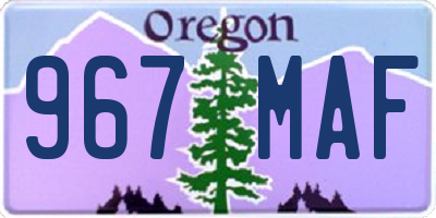 OR license plate 967MAF