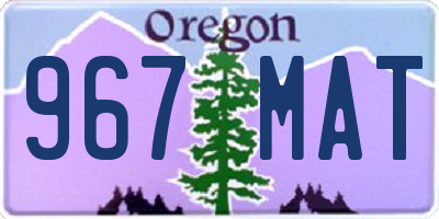 OR license plate 967MAT