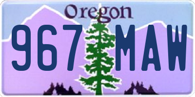 OR license plate 967MAW