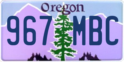 OR license plate 967MBC