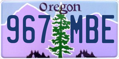 OR license plate 967MBE