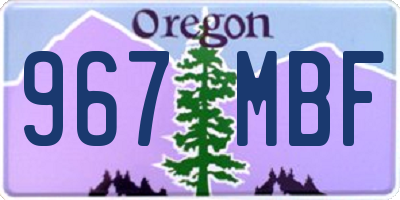 OR license plate 967MBF