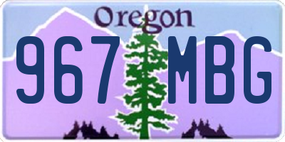 OR license plate 967MBG