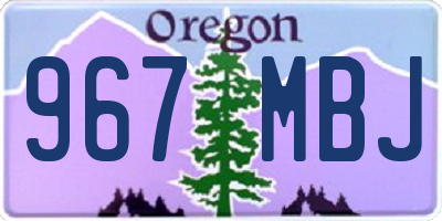 OR license plate 967MBJ