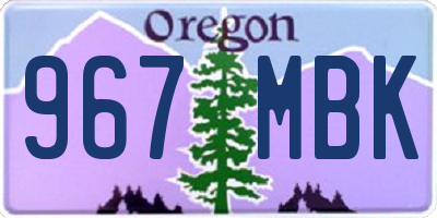 OR license plate 967MBK