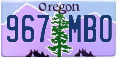 OR license plate 967MBO