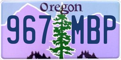 OR license plate 967MBP