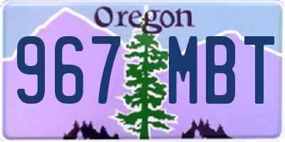 OR license plate 967MBT