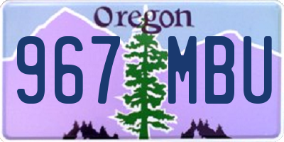 OR license plate 967MBU
