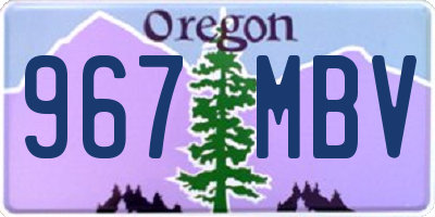 OR license plate 967MBV