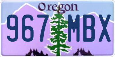 OR license plate 967MBX