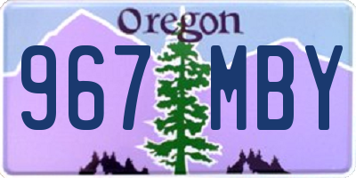OR license plate 967MBY