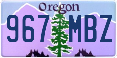 OR license plate 967MBZ
