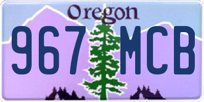 OR license plate 967MCB