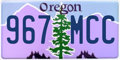 OR license plate 967MCC