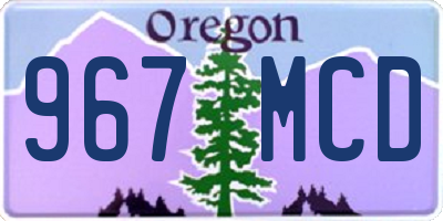 OR license plate 967MCD