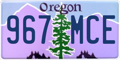 OR license plate 967MCE
