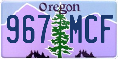 OR license plate 967MCF