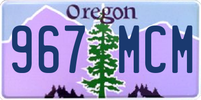 OR license plate 967MCM