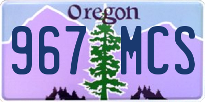 OR license plate 967MCS