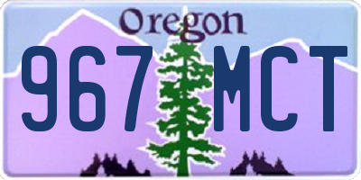 OR license plate 967MCT