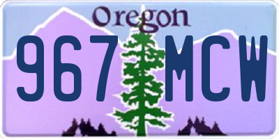 OR license plate 967MCW