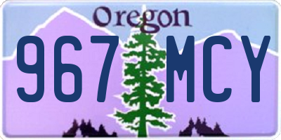 OR license plate 967MCY