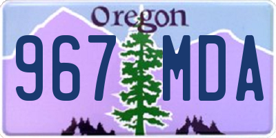 OR license plate 967MDA