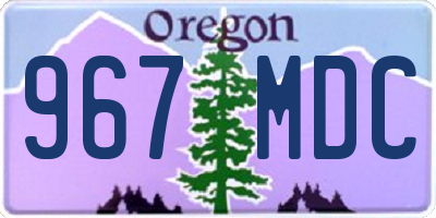 OR license plate 967MDC