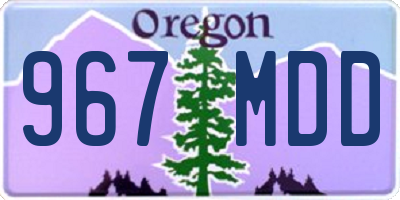 OR license plate 967MDD