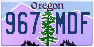 OR license plate 967MDF