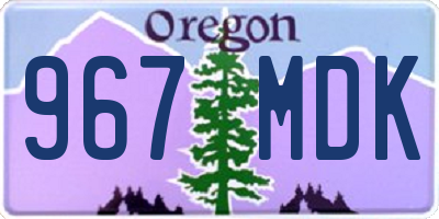 OR license plate 967MDK