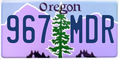 OR license plate 967MDR