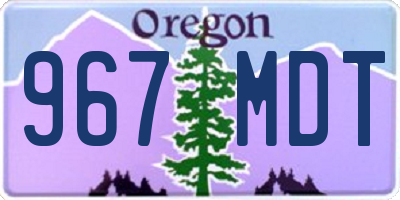 OR license plate 967MDT