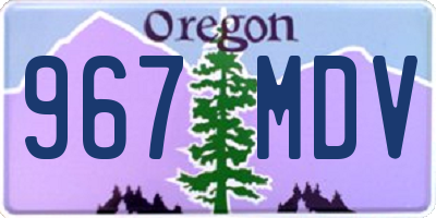 OR license plate 967MDV