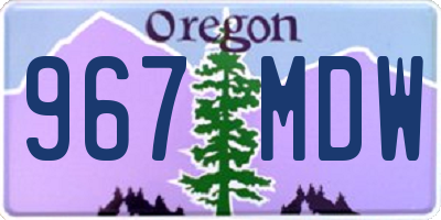 OR license plate 967MDW