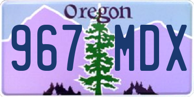 OR license plate 967MDX