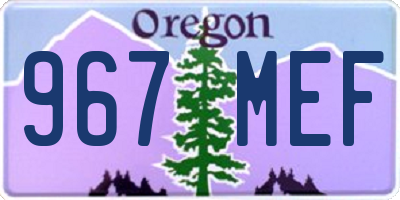 OR license plate 967MEF