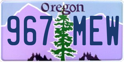 OR license plate 967MEW