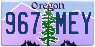 OR license plate 967MEY