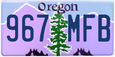OR license plate 967MFB