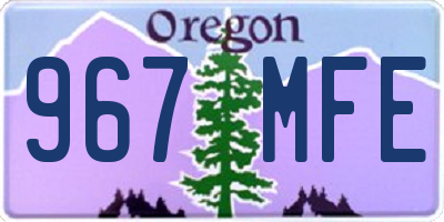 OR license plate 967MFE